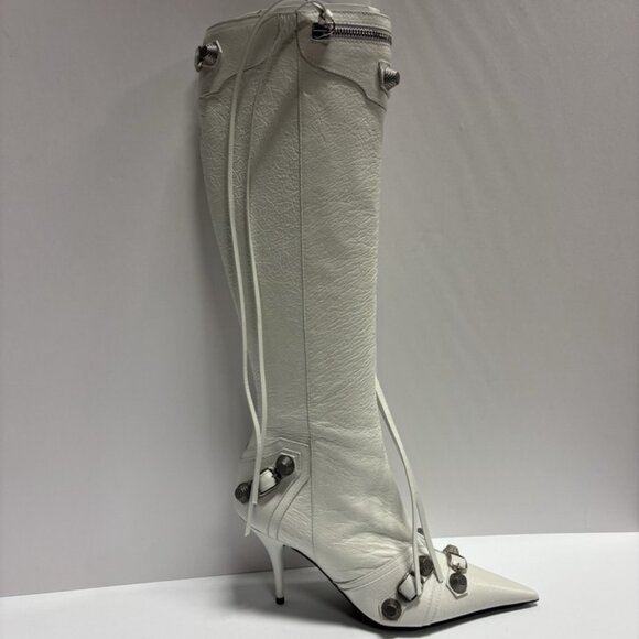 Balenciaga Women’s Cagole H90 Boots Optic White, Size US 8.5M, C 38.5 - Picture 1 of 6